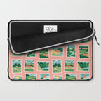 Vintage nature landscape postage stamp sticker pattern Laptop Sleeve Gallery Image 2