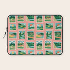 Vintage nature landscape postage stamp sticker pattern Laptop Sleeve Gallery Image 1