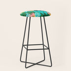 Let's Dance In The Sun, Wearing Wildflowers In Our Hair, Tropical Jungle Nature Botanical Painting Stool Gallery Image 1