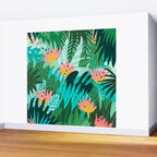 Let's Dance In The Sun, Wearing Wildflowers In Our Hair, Tropical Jungle Nature Botanical Painting Wall Mural Gallery Image 2