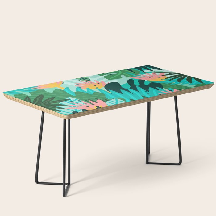 Let's Dance In The Sun, Wearing Wildflowers In Our Hair, Tropical Jungle Nature Botanical Painting Coffee Table Gallery Image 1