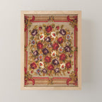 Antique Russian Bessarabian Floral Rug Print Mini Art Print Gallery Image 1