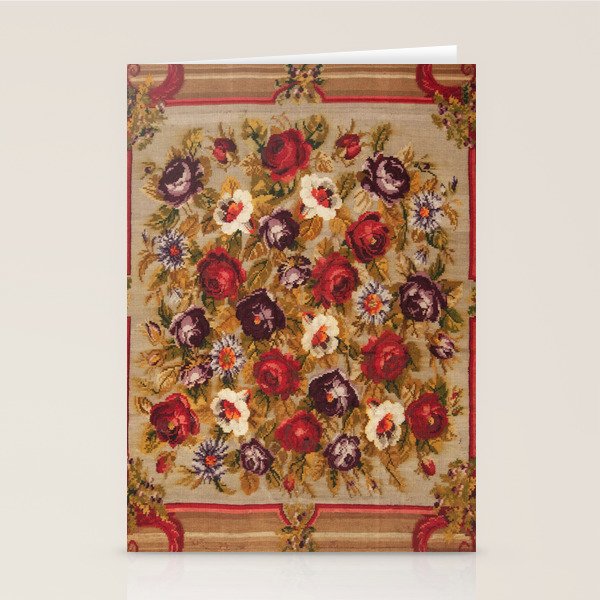 Antique Russian Bessarabian Floral Rug Print Stationery Card Gallery Image 2