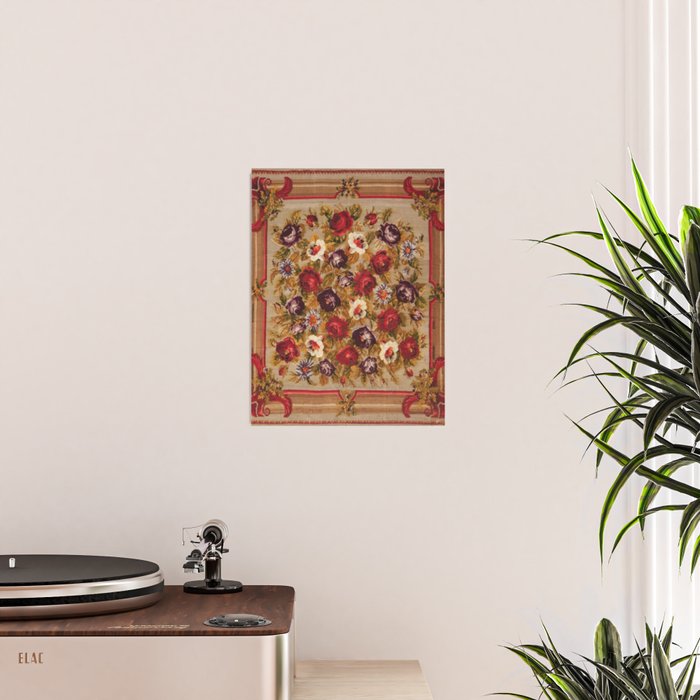 Antique Russian Bessarabian Floral Rug Print Poster Gallery Image 2