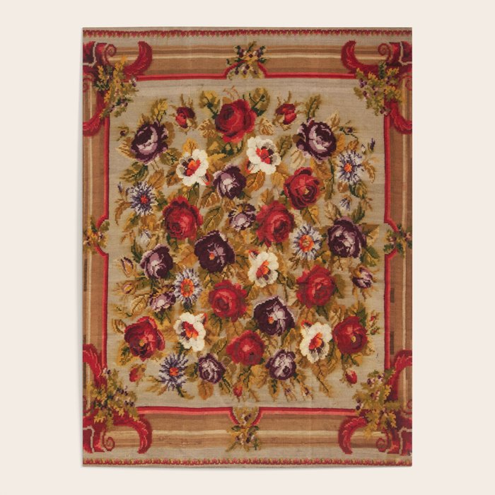 Antique Russian Bessarabian Floral Rug Print Poster Gallery Image 4