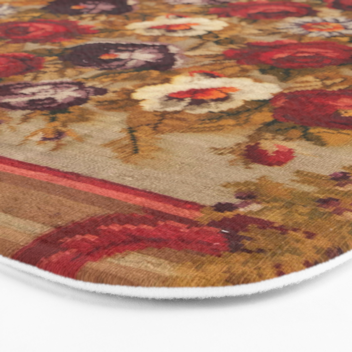 Antique Russian Bessarabian Floral Rug Print Bath Mat Gallery Image 3
