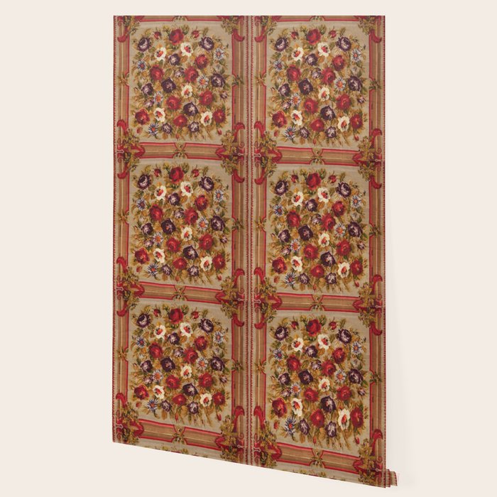 Antique Russian Bessarabian Floral Rug Print Wallpaper Gallery Image 2
