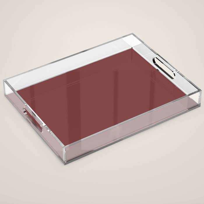 Earthy Brick Red Solid Color Acrylic Tray Gallery Image 1