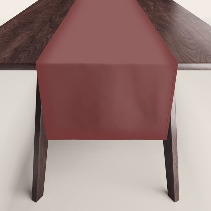 Earthy Brick Red Solid Color Table Runner Gallery Image 1