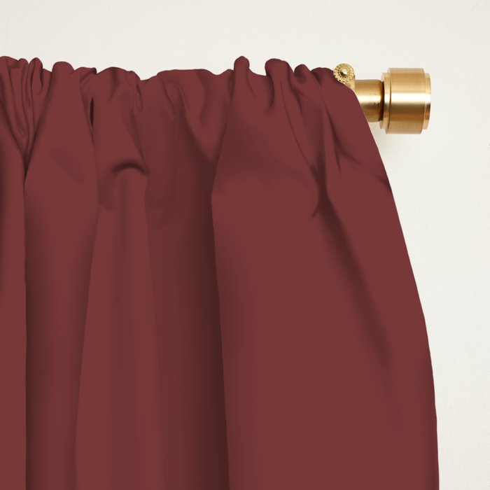 Earthy Brick Red Solid Color Window Curtain Gallery Image 2