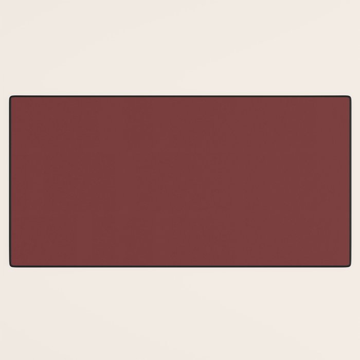 Earthy Brick Red Solid Color Desk Mat Gallery Image 3