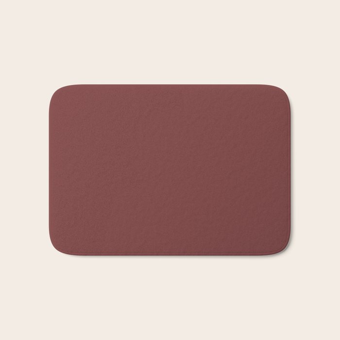 Earthy Brick Red Solid Color Bath Mat Gallery Image 1