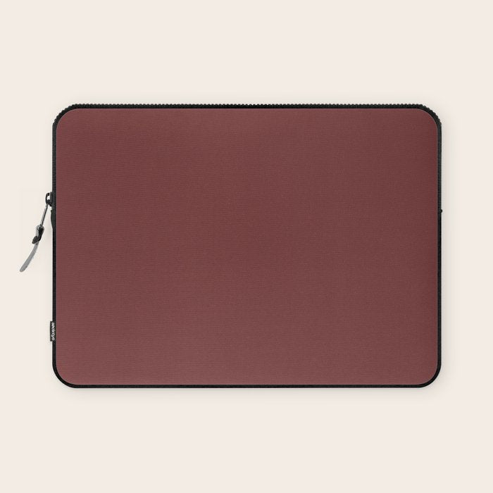 Earthy Brick Red Solid Color Laptop Sleeve Gallery Image 1