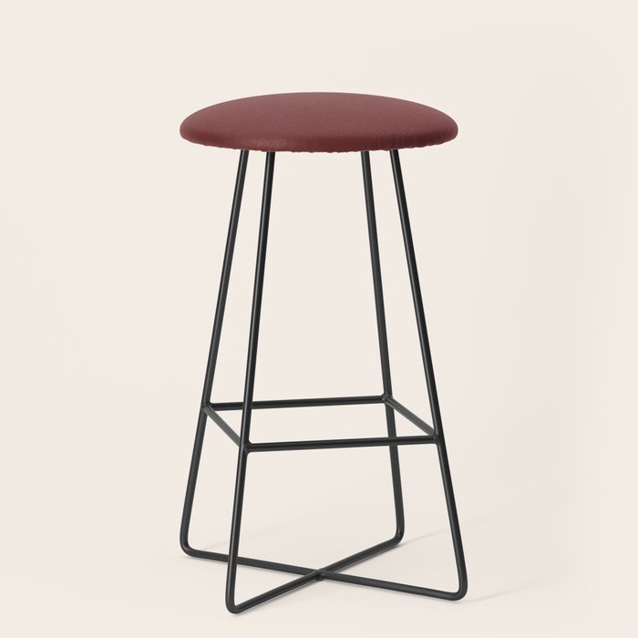 Earthy Brick Red Solid Color Stool Gallery Image 1