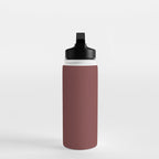 Earthy Brick Red Solid Color Water Bottle Gallery Image 3