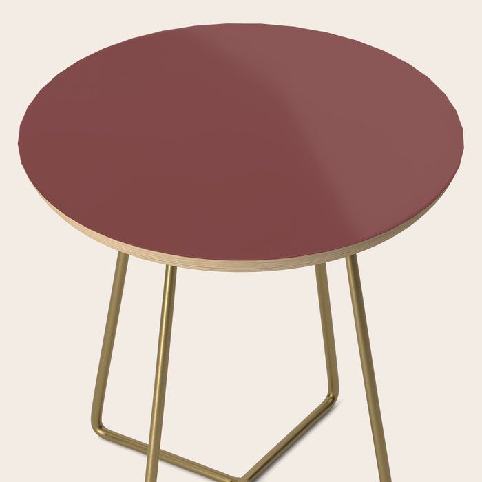 Earthy Brick Red Solid Color Side Table Gallery Image 2