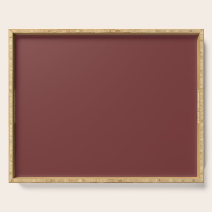 Earthy Brick Red Solid Color Serving Tray Gallery Image 1