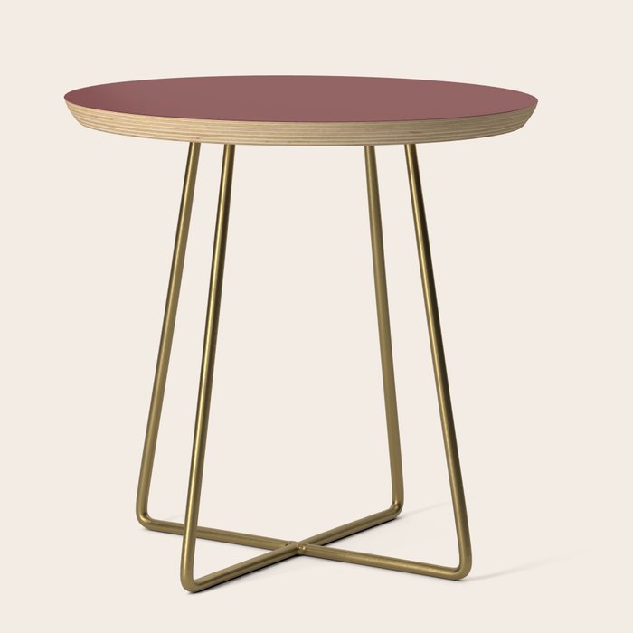 Earthy Brick Red Solid Color Side Table Gallery Image 1