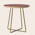 Earthy Brick Red Solid Color Side Table Gallery Image 1