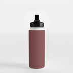 Earthy Brick Red Solid Color Water Bottle Gallery Image 2