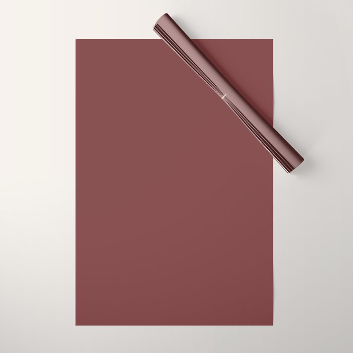Earthy Brick Red Solid Color Wrapping Paper Gallery Image 1