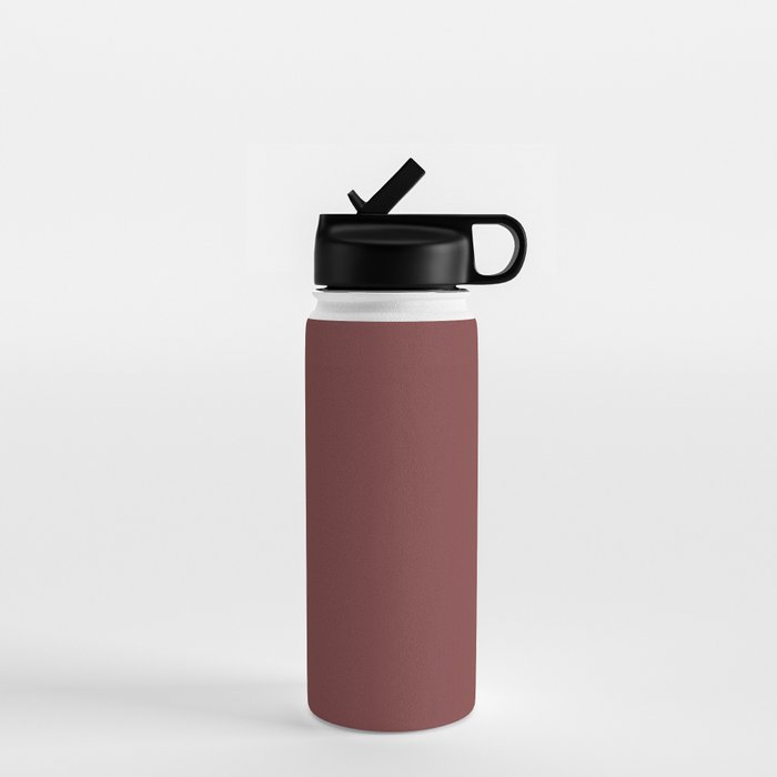 Earthy Brick Red Solid Color Water Bottle Gallery Image 1