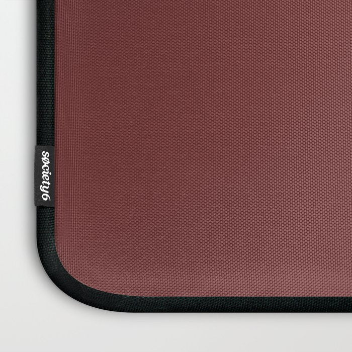 Earthy Brick Red Solid Color Laptop Sleeve Gallery Image 3