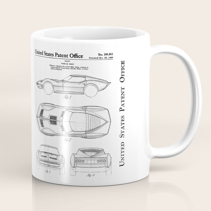 Classic Car Patent - American Car Art - Antique Coffee Mug Gallery Image 1