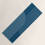 Geometric Lines in night Blue 16 (Rainbow Abstract) Yoga Mat Gallery Image 1