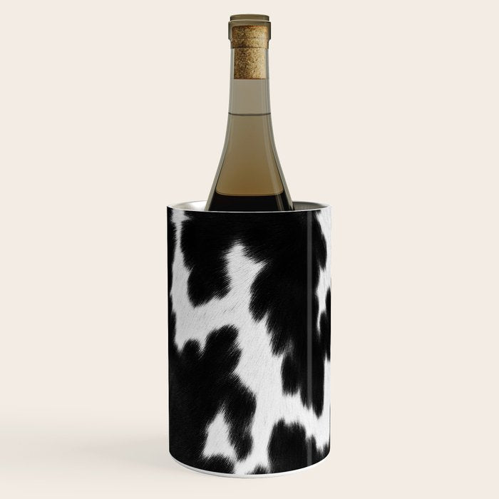 Black and White Rustic Cow Print Wine Chiller Gallery Image 1