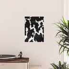 Black and White Rustic Cow Print Poster Gallery Image 2