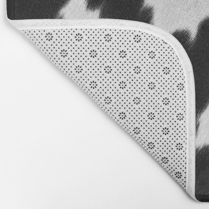 Black and White Rustic Cow Print Bath Mat Gallery Image 2