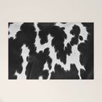 Black and White Rustic Cow Print Welcome Mat Gallery Image 1