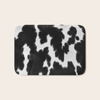 Black and White Rustic Cow Print Bath Mat Gallery Image 1