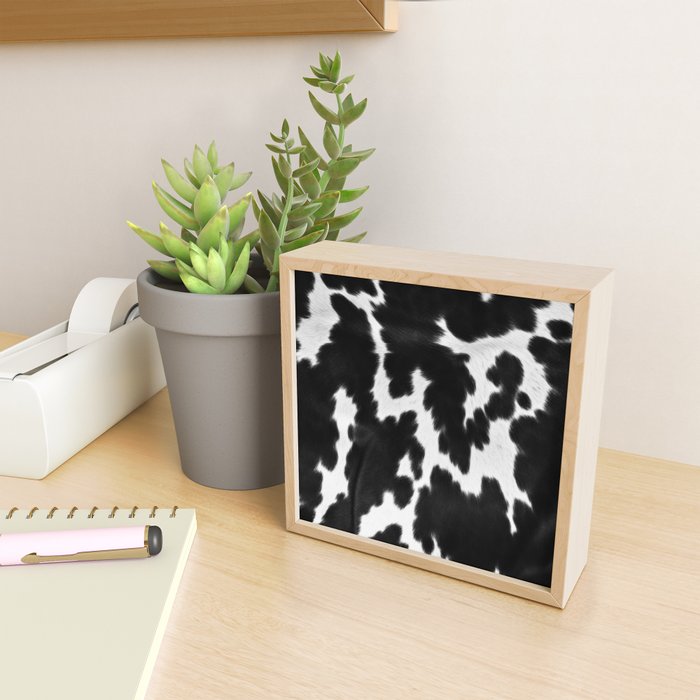 Black and White Rustic Cow Print Mini Art Print Gallery Image 2