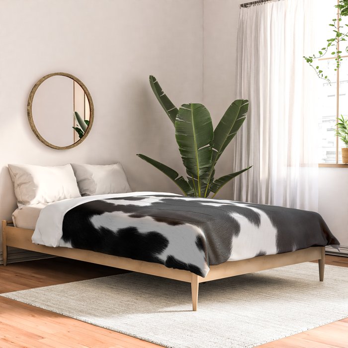 Black and White Rustic Cow Print Comforter Gallery Image 2