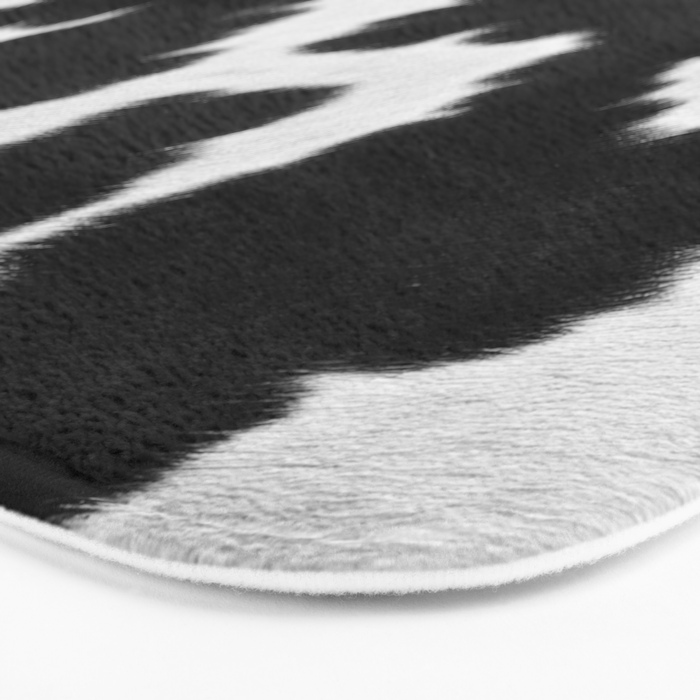Black and White Rustic Cow Print Bath Mat Gallery Image 3