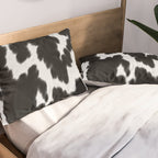 Black and White Rustic Cow Print Pillow Sham Gallery Image 2