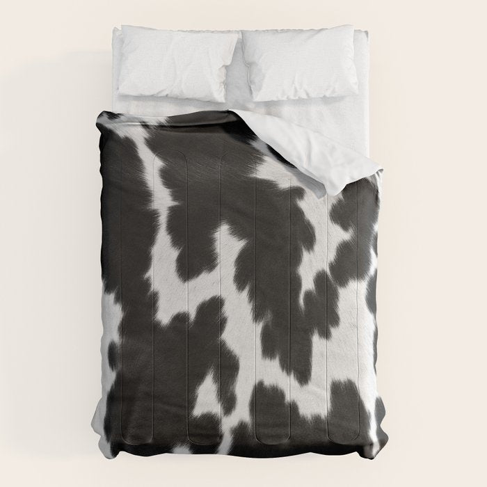 Black and White Rustic Cow Print Comforter Gallery Image 6