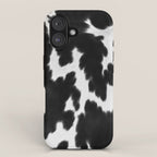 Black and White Rustic Cow Print iPhone Case Gallery Image 1