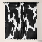 Black and White Rustic Cow Print Window Curtain Gallery Image 5