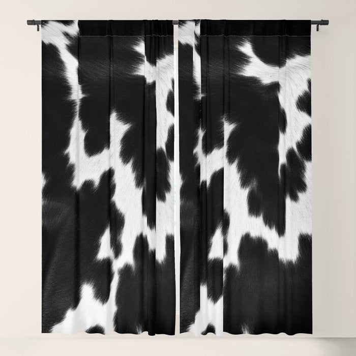 Black and White Rustic Cow Print Window Curtain Gallery Image 5