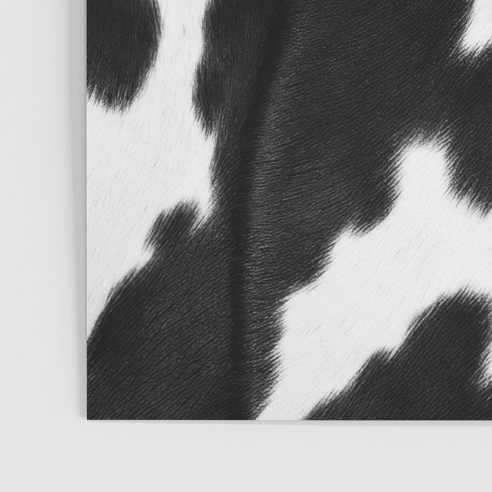 Black and White Rustic Cow Print Poster Gallery Image 3
