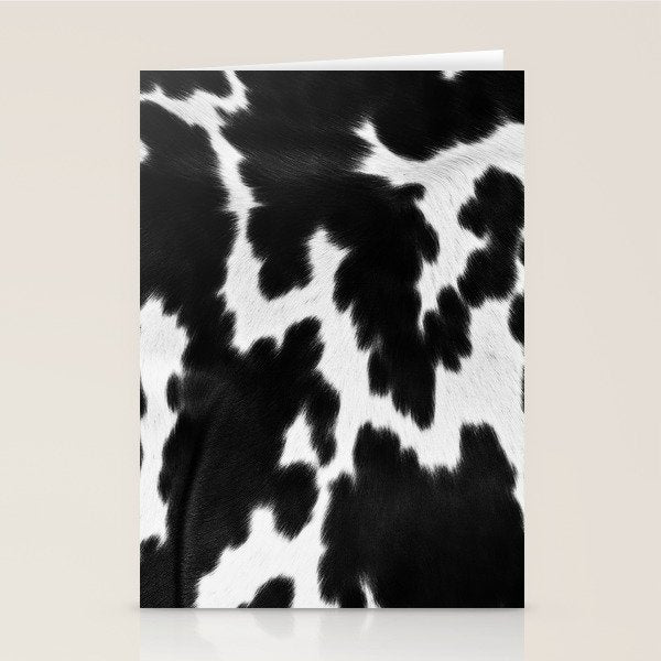 Black and White Rustic Cow Print Stationery Card Gallery Image 2
