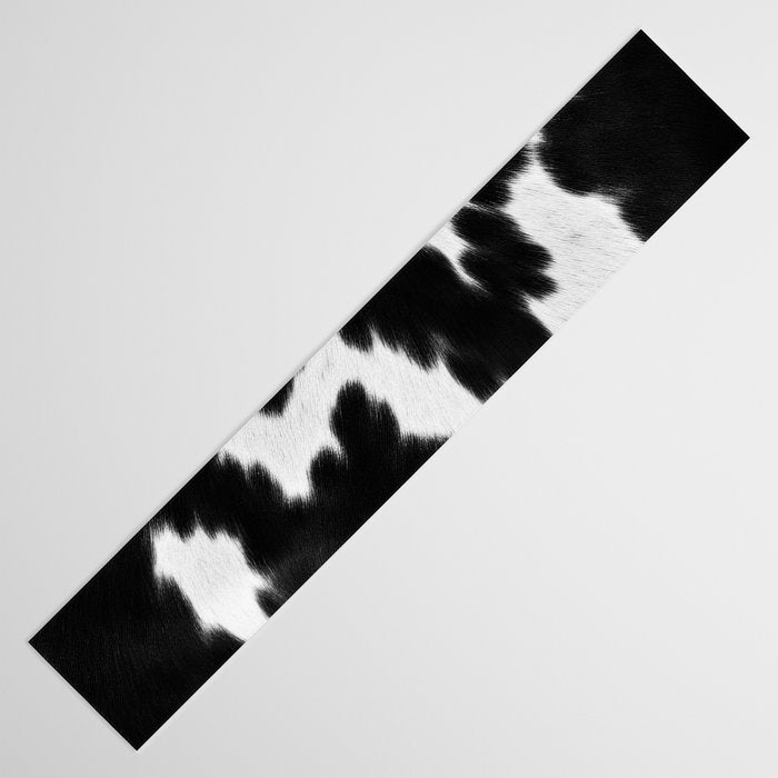 Black and White Rustic Cow Print Table Runner Gallery Image 3