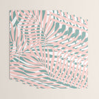Summer, Tropical Green and Pink, Palm Leaves Pattern Wrapping Paper Gallery Image 3