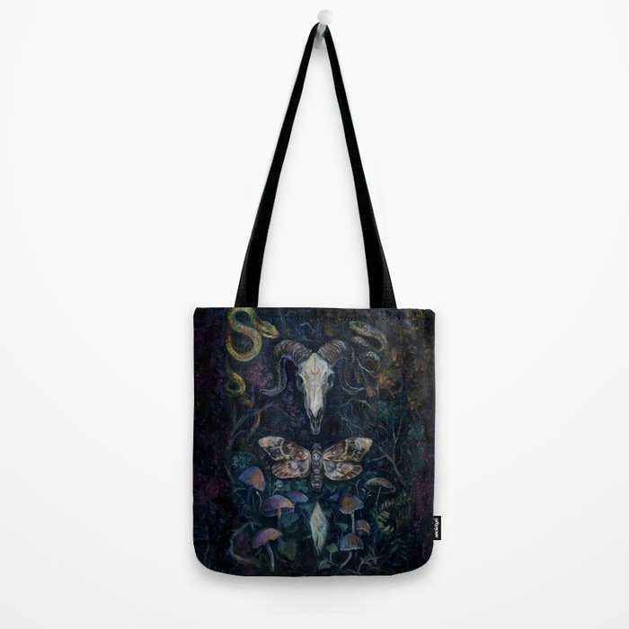 Death Moth Goat Skull Tote Bag Gallery Image 2