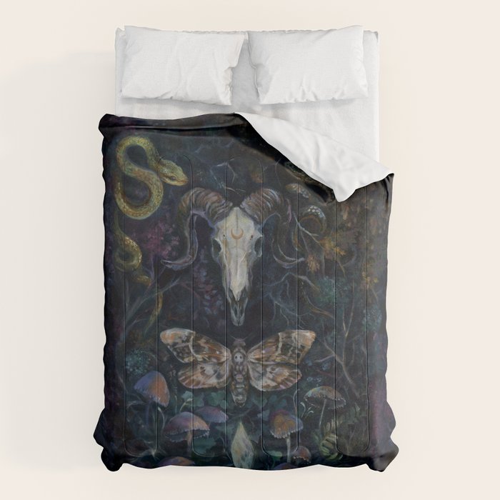 Death Moth Goat Skull Comforter Gallery Image 6