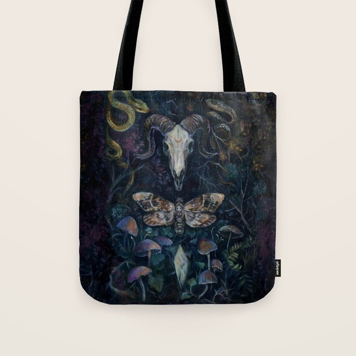 Death Moth Goat Skull Tote Bag Gallery Image 1