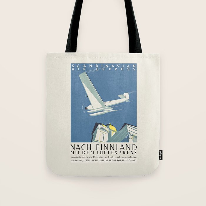 Finland Vintage Travel Poster, 1933 Tote Bag Gallery Image 1
